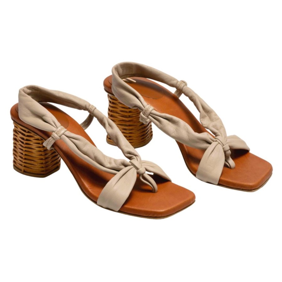 Women Silvia Cobos Sandals | Silvia Cobos Wonder Mid Heel Beige