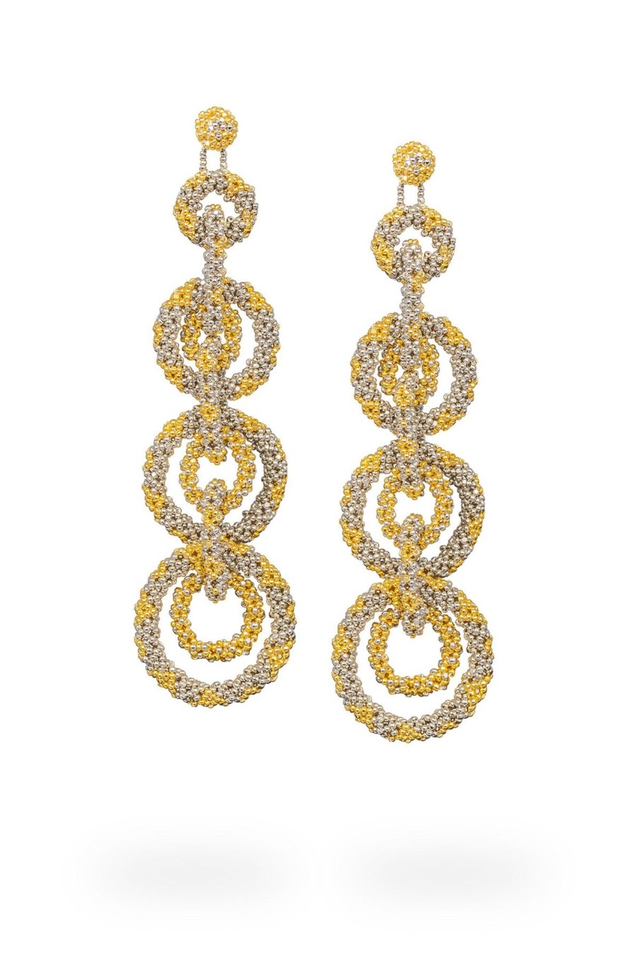 Women Kuu Earrings | Chain Hoop Earrings-Gold-Platinum