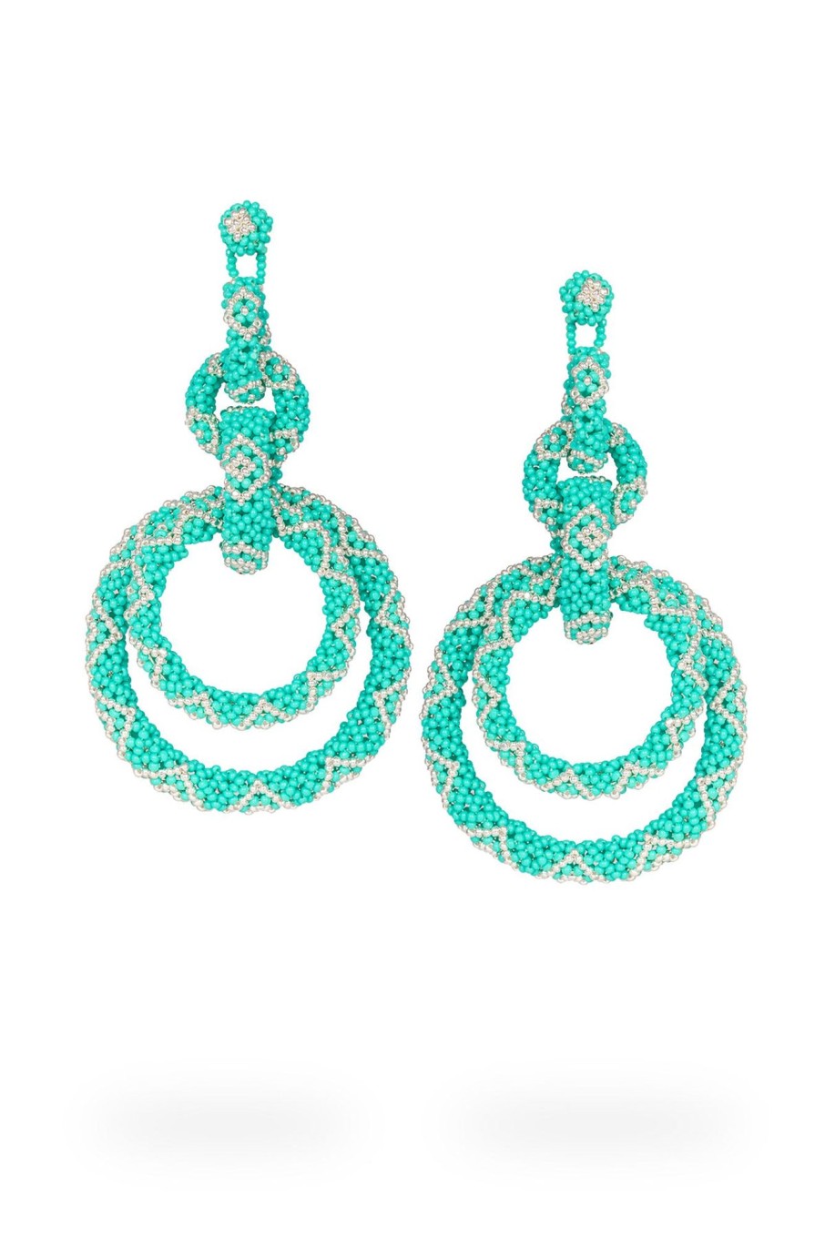 Women Kuu Earrings | 5 Hoop Earings-Turquoise Crystal