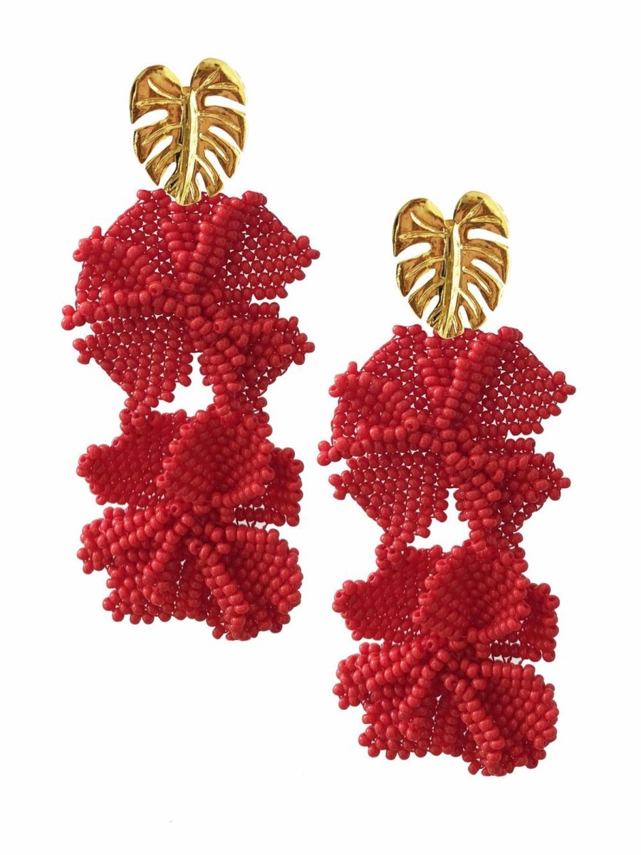 Women JETLAG_MODE Earrings | Red Garden Earrings (2F)