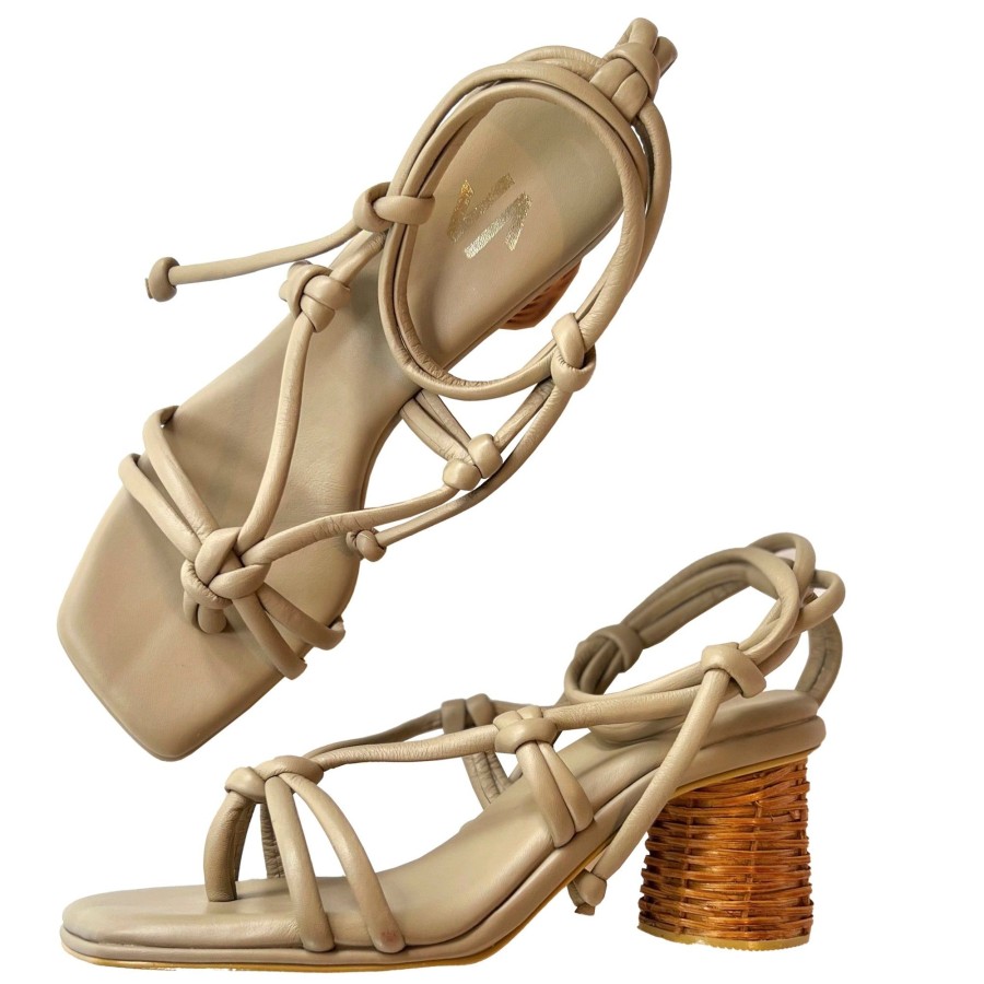 Women Silvia Cobos Sandals | Silvia Cobos Louise Canasto Heel Beige