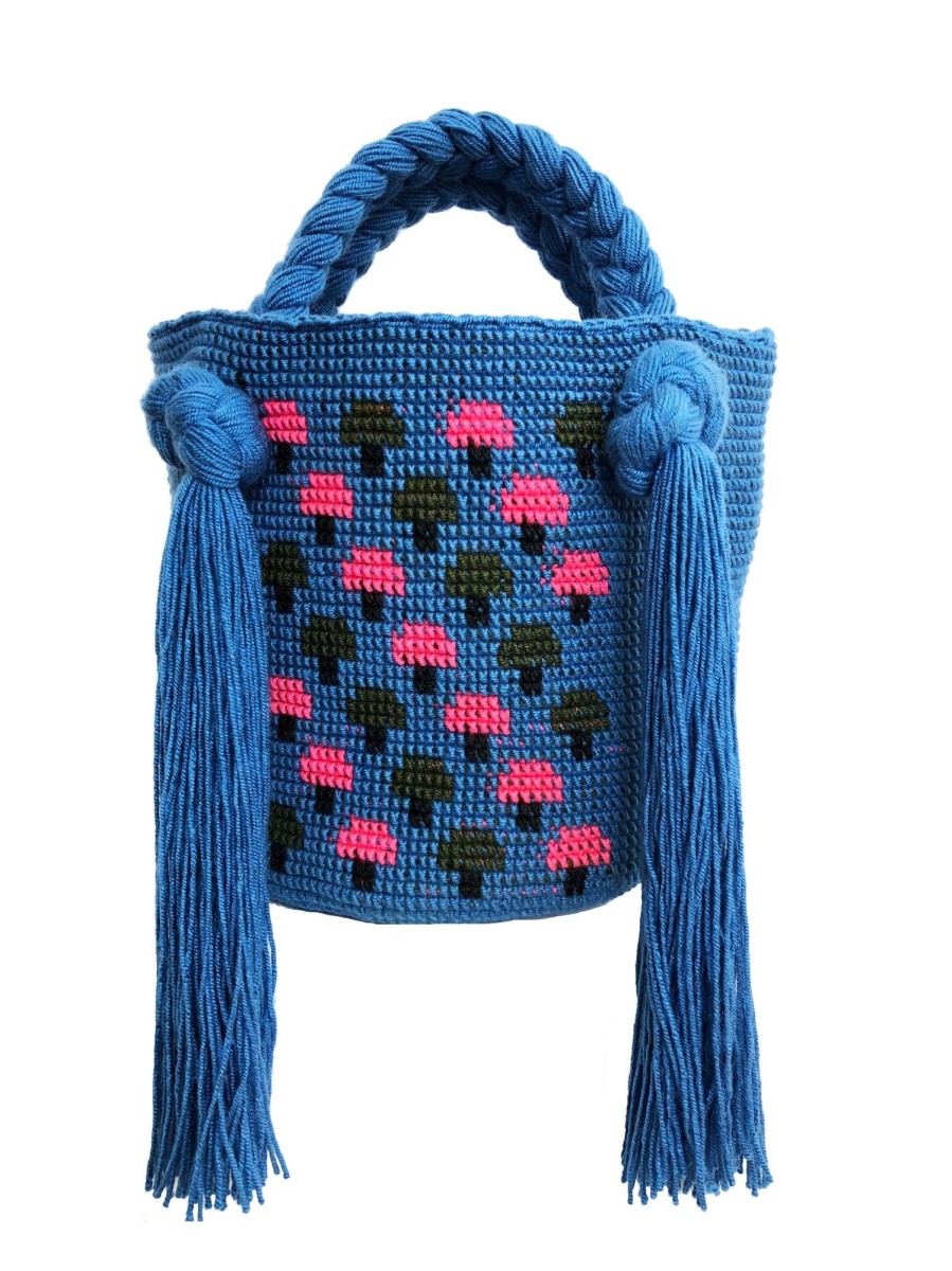 Women JETLAGMODE Handle Bags | Blue Mushroom Mini Bag