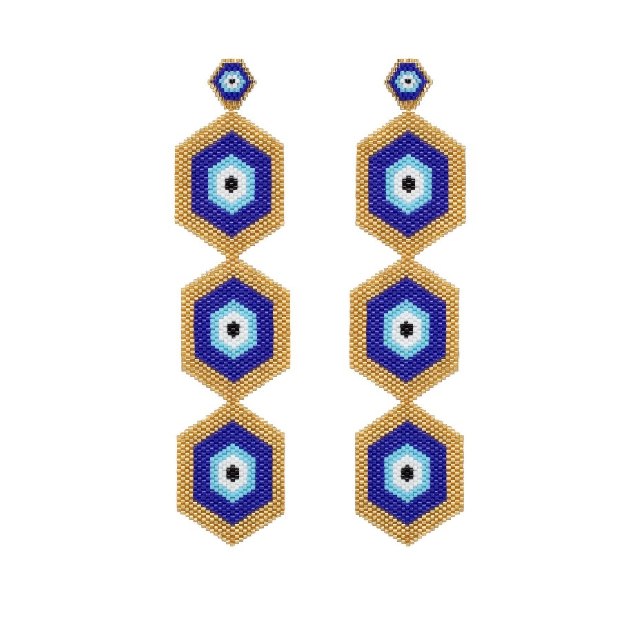 Women BOCANEGRA Earrings | Three Horus Golden Sea Earrings