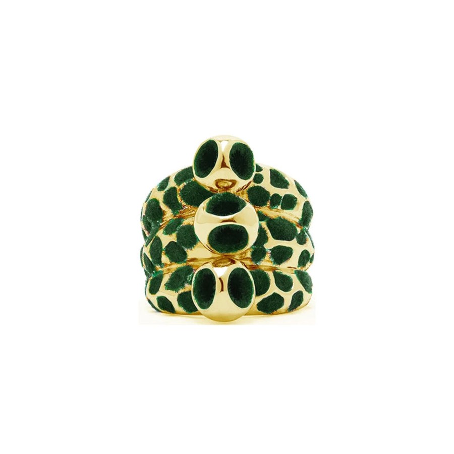 Women MONICA VARELA Rings | Yoem Mosaic Trinity Ring Jazzy Green