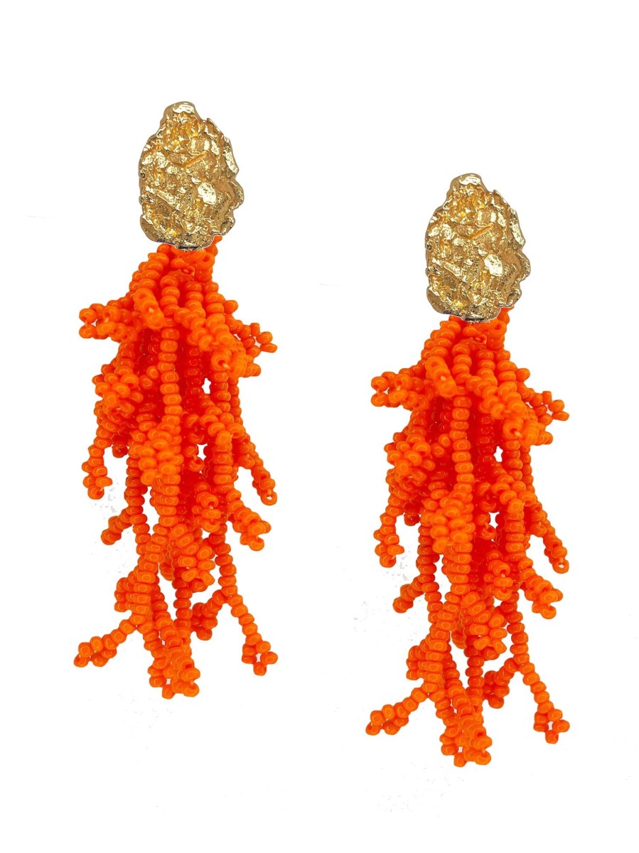 Women JETLAG_MODE Earrings | Orange Coral Earrings