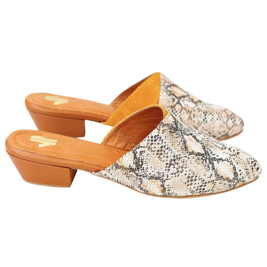 Women Silvia Cobos Mules | Mules Silvia Cobos Bossa Honey Print Snake