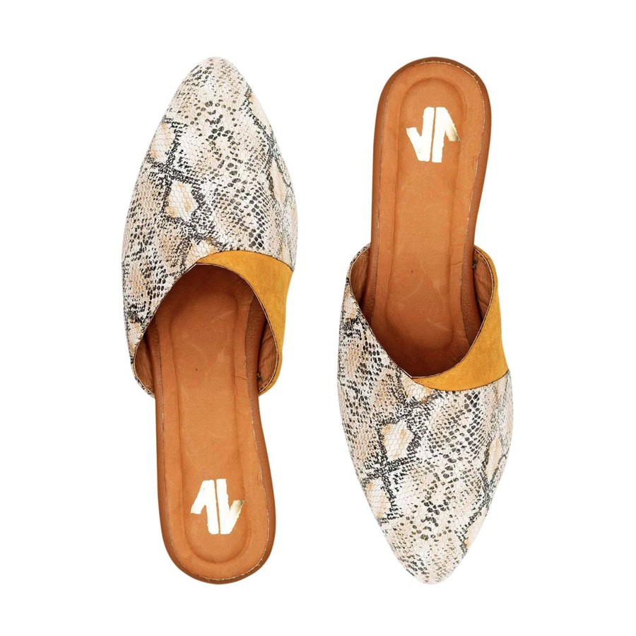 Women Silvia Cobos Mules | Mules Silvia Cobos Bossa Honey Print Snake