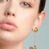 Women TAO BY VANESSA ARCILA Earrings | Maria Raw Emerald Bronze & 24K Gold Plated Snail 2 In 1 Earrings