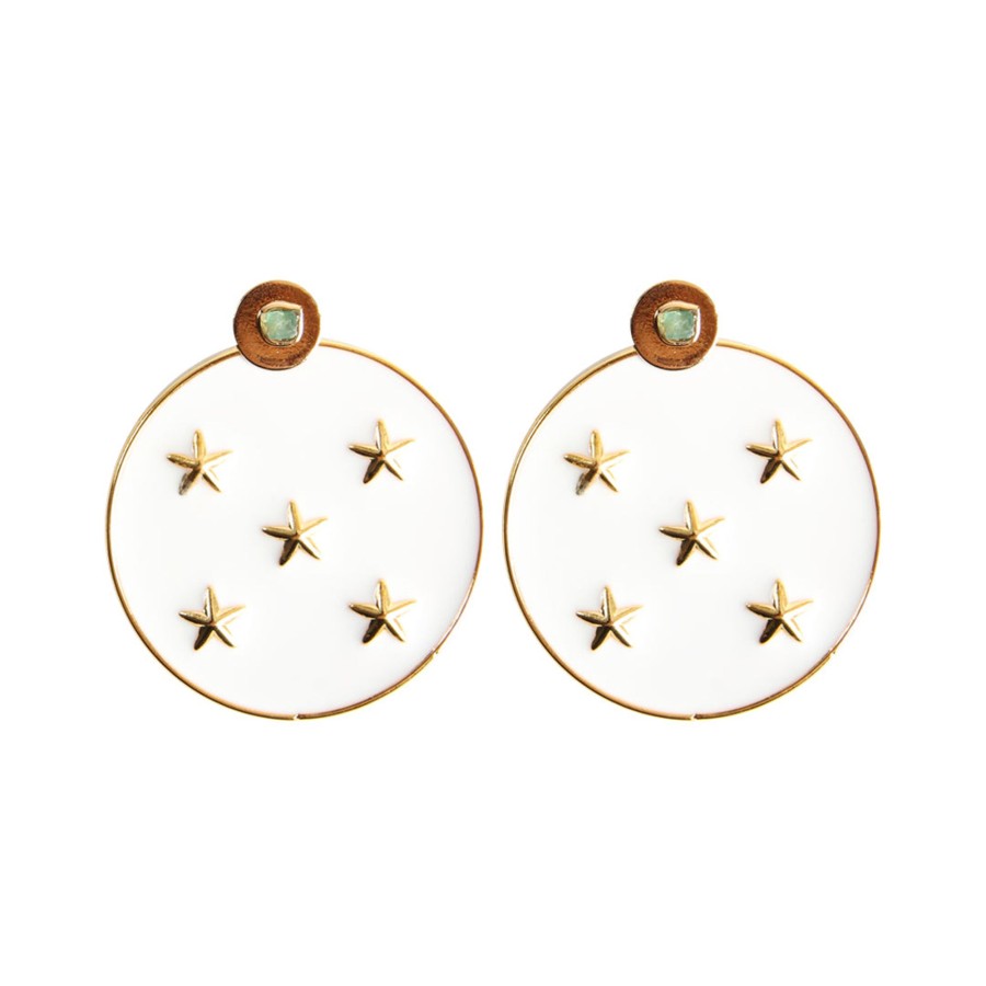 Women TAO BY VANESSA ARCILA Earrings | Lyra White Earrings 2 In 1