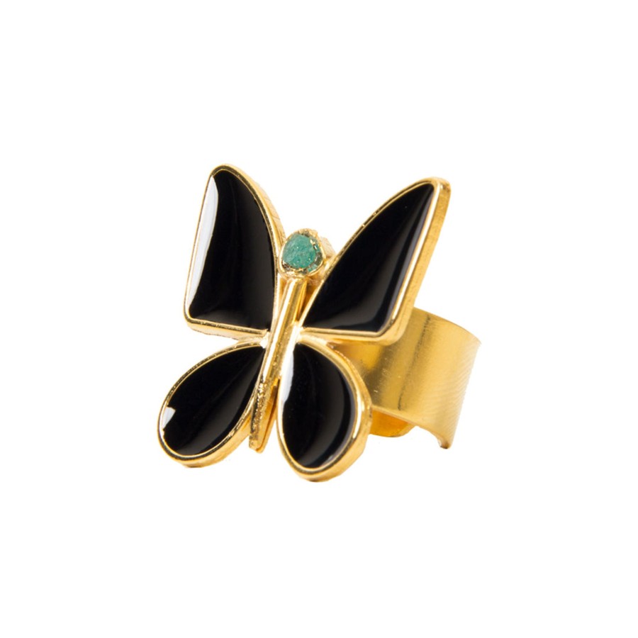 Women TAO BY VANESSA ARCILA Rings | Butterfly Effect Black Ring