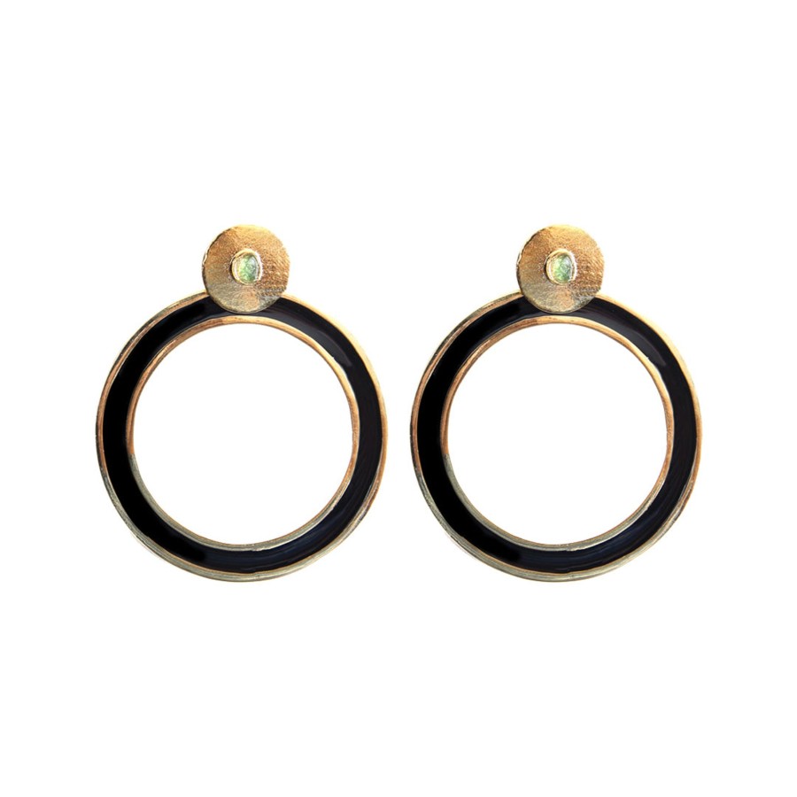 Women TAO BY VANESSA ARCILA Earrings | Circle Black Earrings Big 2 In 1