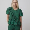 Women Lavi by MajoLavi Tops | Tobago Shirt-Green