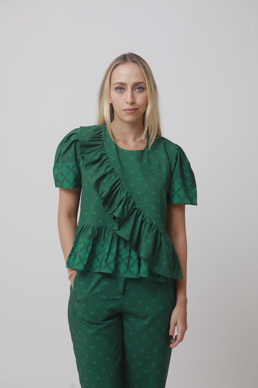 Women Lavi by MajoLavi Tops | Tobago Shirt-Green