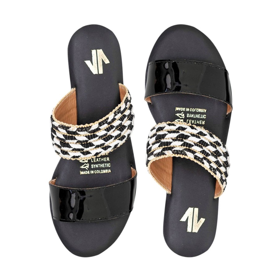 Women Silvia Cobos Sandals | Flat Sandals Silvia Cobos Conga Black