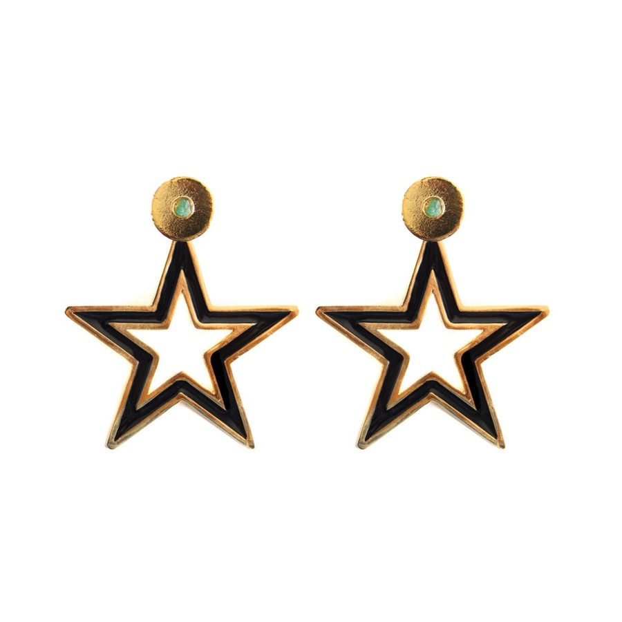 Women TAO BY VANESSA ARCILA Earrings | Star Black Earrings Big 2 In 1