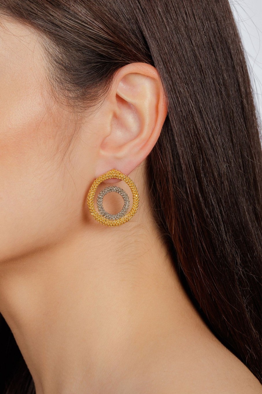 Women Kuu Earrings | Asymmetrical Hoop-Gold / Platinum